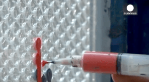 injecting acrylic into the individual bubbles