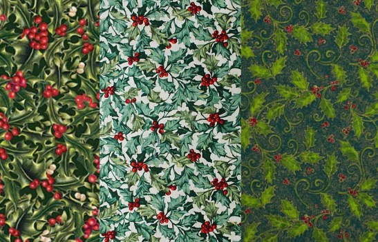 sample of christmas leafy fabric